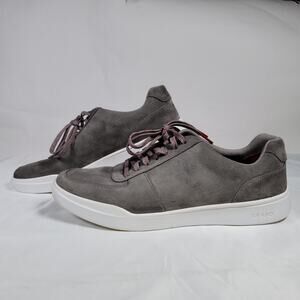 Cole Haan Grand Men’s 10M Gray Suede Low Top Sneakers White Sole Casual Shoes